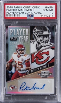 2018 Panini Contenders Optic "Player of the Year Contenders" Autograph #PYPM Patrick Mahomes II Signed Card - PSA GEM MT 10